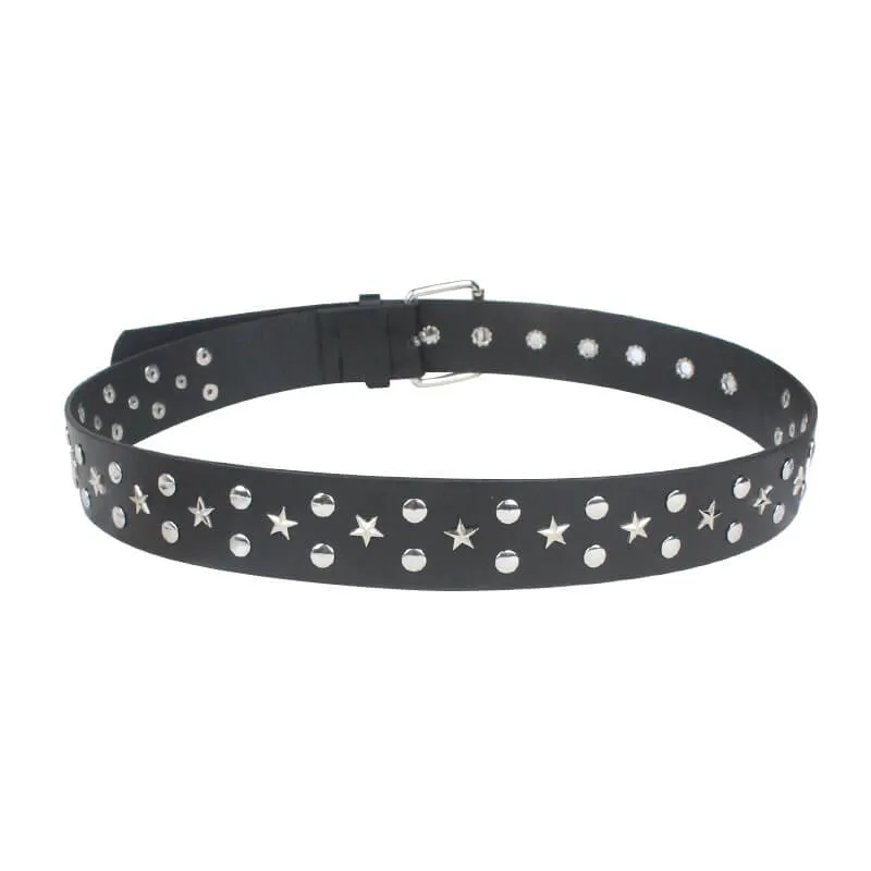 Punk Style Rivets Belt With Metal Stars / Amazing Design Jeans Belt