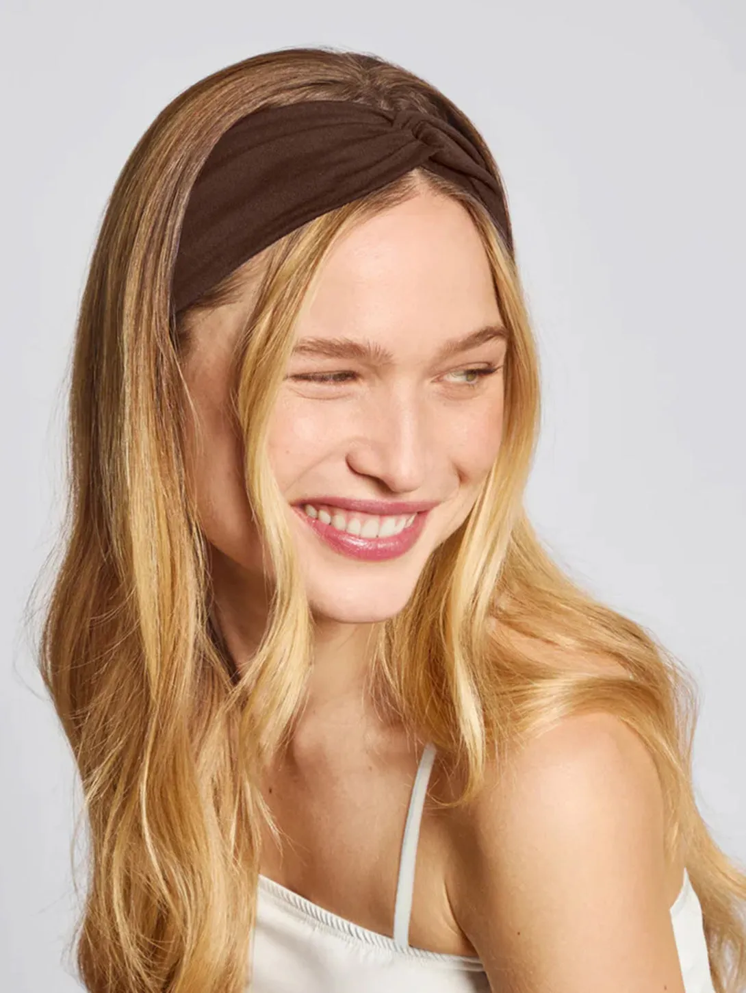 Recycled Wide Twist Headbands 2pc Set- Rosewood