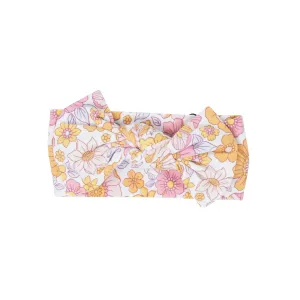 Retro Vintage Flowers Baby Head Bow