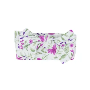 Sweet Purple Flowers Baby Head Bow