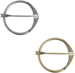 Unique Medieval Cloak Shawl Brooches Pins Personalized Viking Bar Horn Badges Pins Geometric Penannular Broaches for Women Buckle Cape Clasp Pin