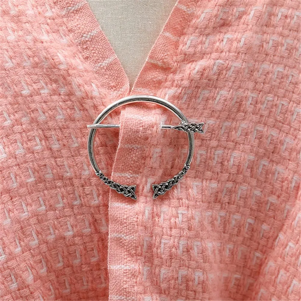 Unique Medieval Cloak Shawl Brooches Pins Personalized Viking Bar Horn Badges Pins Geometric Penannular Broaches for Women Buckle Cape Clasp Pin