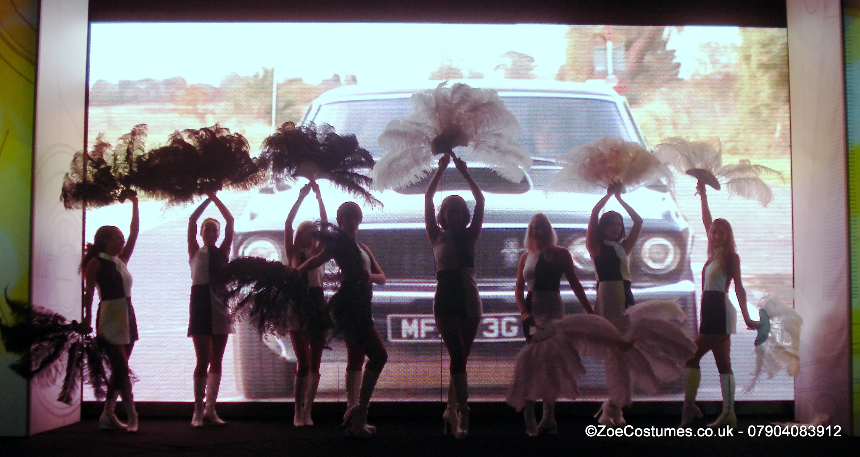 White Ostrich Feather Fans for Hire | Zoe London Dance Costumes Hire