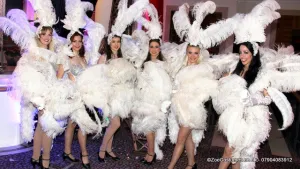 White Ostrich Feather Fans for Hire | Zoe London Dance Costumes Hire