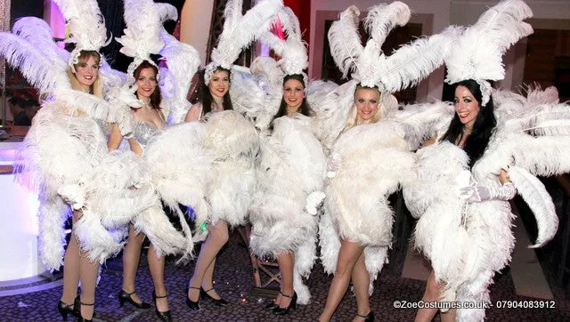 White Ostrich Feather Fans for Hire | Zoe London Dance Costumes Hire