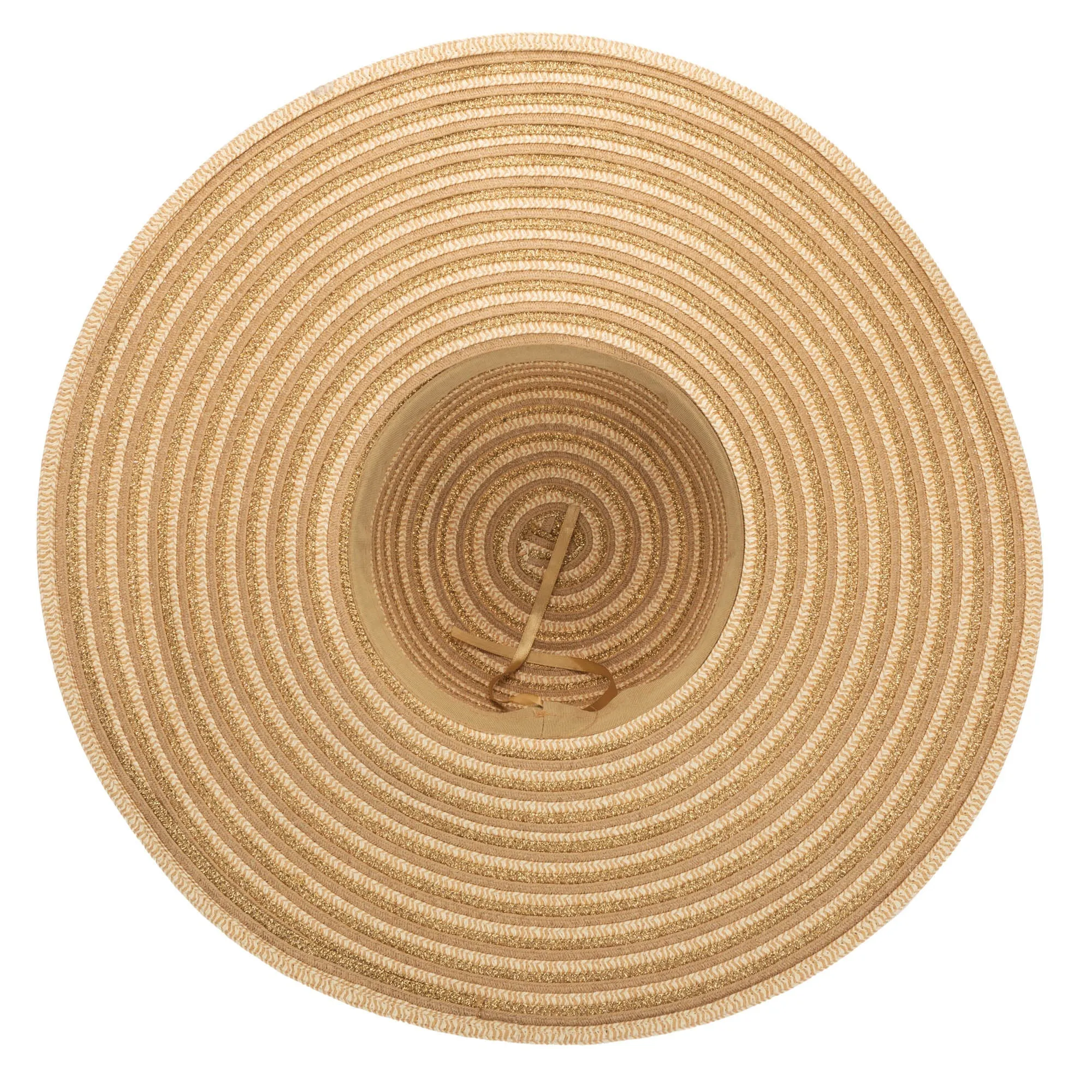 Wide Brim Women's Floppy Sun Hat with Gold Lurex