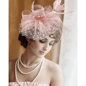 Women's Elegant Wedding Tea Party Feather Floral Cute Cocktail Headpiece/Veil Hat
