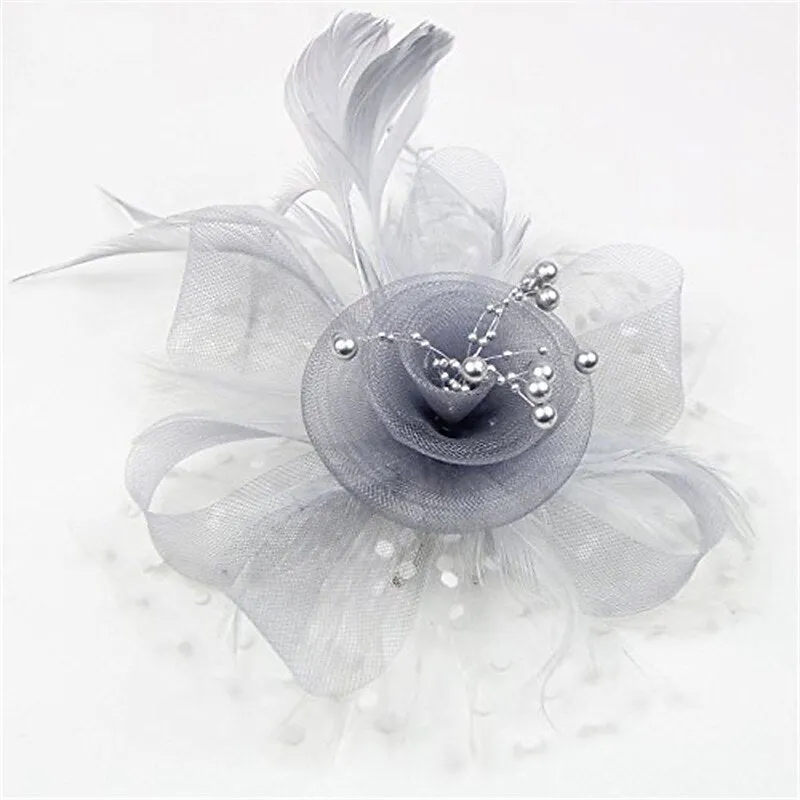 Women's Elegant Wedding Tea Party Feather Floral Cute Cocktail Headpiece/Veil Hat